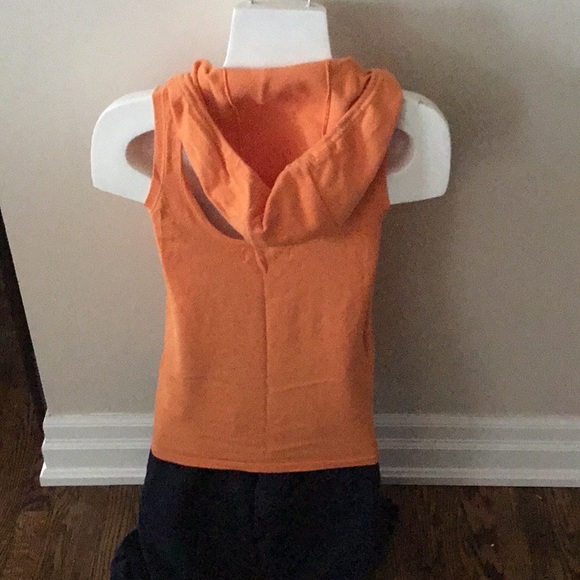 Mango Orange Sleeveless Open Back Hoodie - Picture 4 of 8